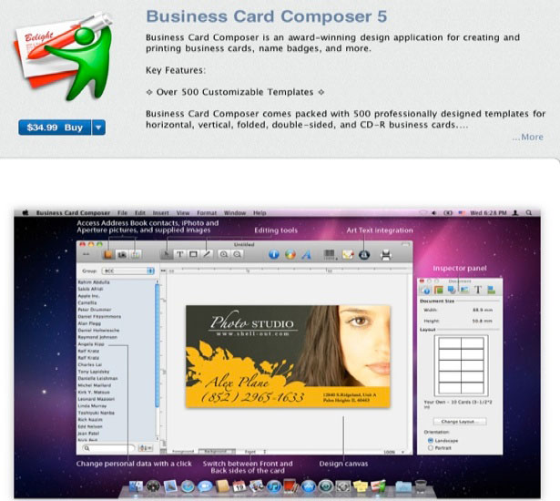 program for mac to design a business card